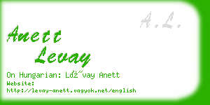 anett levay business card